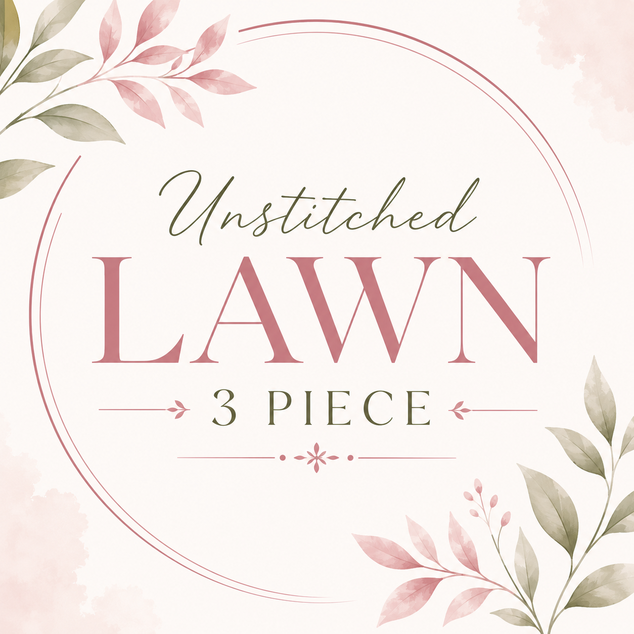 Unstitched Lawn 3 Piece
