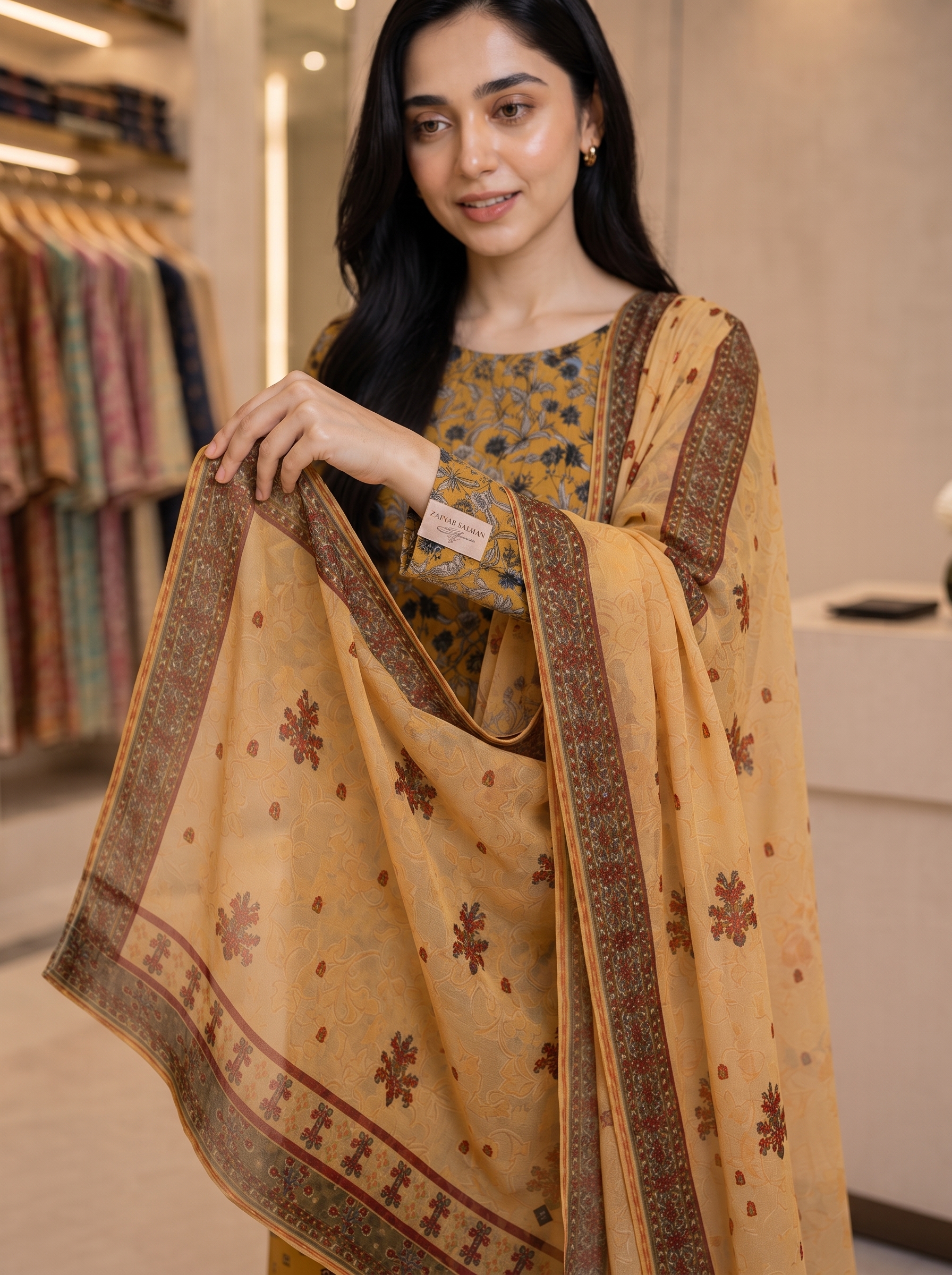Unstitched Printed Lawn 3 Piece